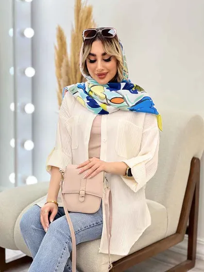 شومیز کراش آستین بند دار