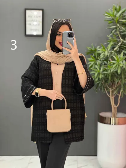 مانتو کتی آستین پولک دوزی