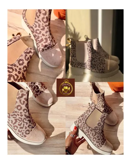 نیم بوت طبی دوکش اسپرت پلنگی زنانه
