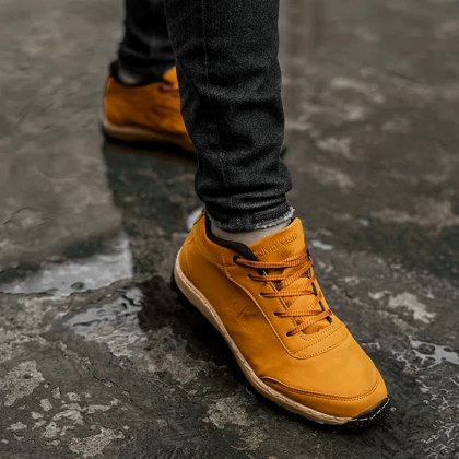 نیم بوت مردانه عسلی CK ویژه مدل Behdad