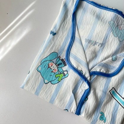 ست بلوز و شلوار راحتی موسلین طرح miku