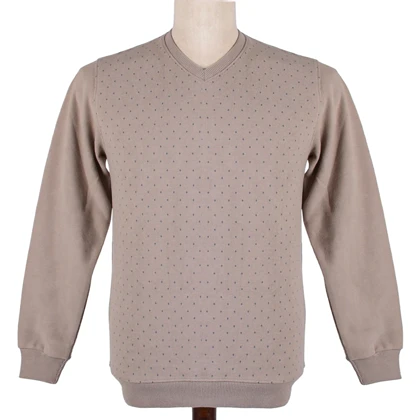 پلیور یقه‌هفت مردانه طرح خال‌خالی