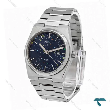 ساعت تیسوت PRX مردانه استیل صفحه سرمه ای کهکشانی Tissot-6123-G