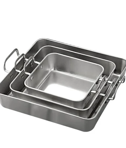 تابه سرو مربع استیل دسته دار سیلور