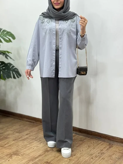 مانتو لینن پنبه سوزندوزی 2