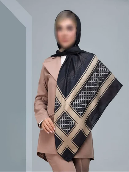 روسری نخی گارزا لبه دست دوز کد 297