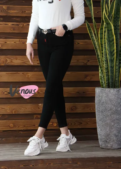 شلوار جین مشکی ساده