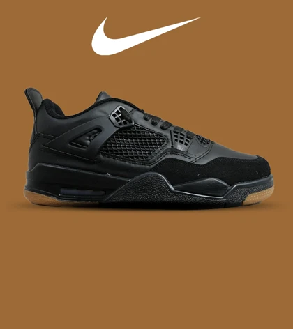 کتانی ساق‌دار بزرگ پا مشکی کرم Nike air jordan 4 مدل 6203