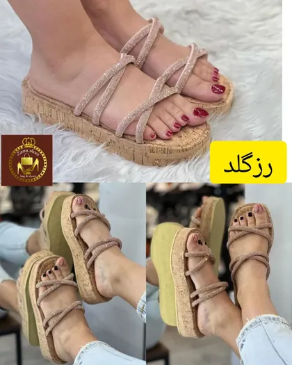 صندل روفرشی نگینی زنانه تابستانه المیکا