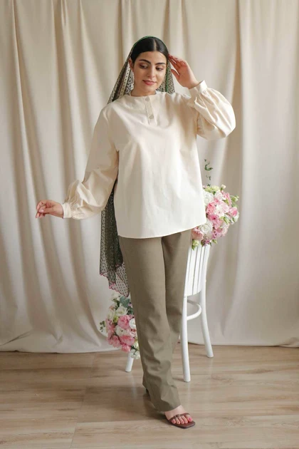 شومیز لینن الیاف طبیعی مدل لی لی