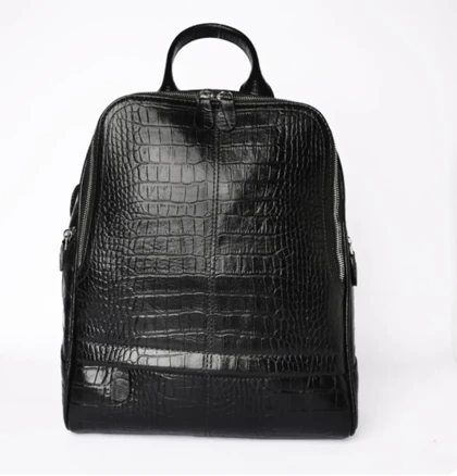 کوله چرم طبیعی داریا مشکی کروکدیل