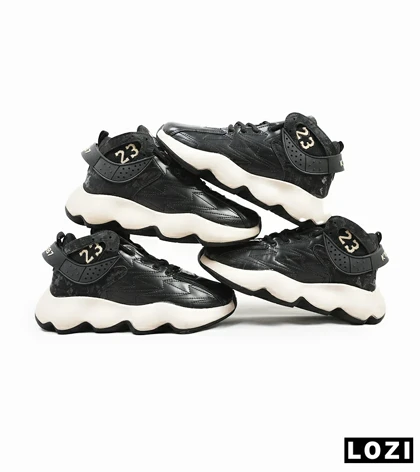 کفش کتانی ساق‌دار مردانه مشکی کرم Nike air jordan 23