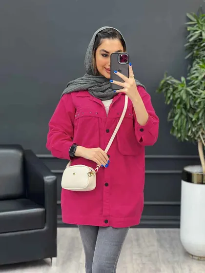 مانتو کتان چهار جیب پرچ پارلا