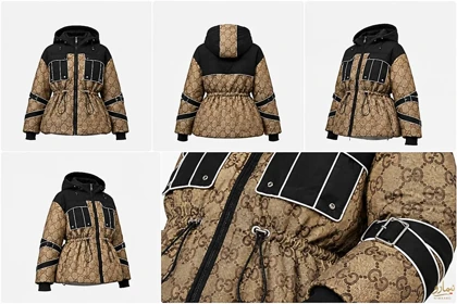 کاپشن ترکیبی کمر گتر Gucci