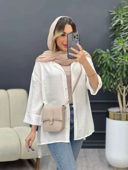 مانتو دکمه مخفی بغل چاک