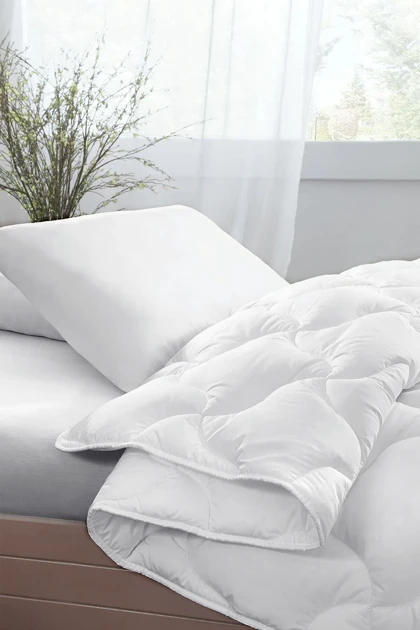 ست لحاف و بالش یک نفره Yataş مدل Eco Night میکروفایبر - سفید