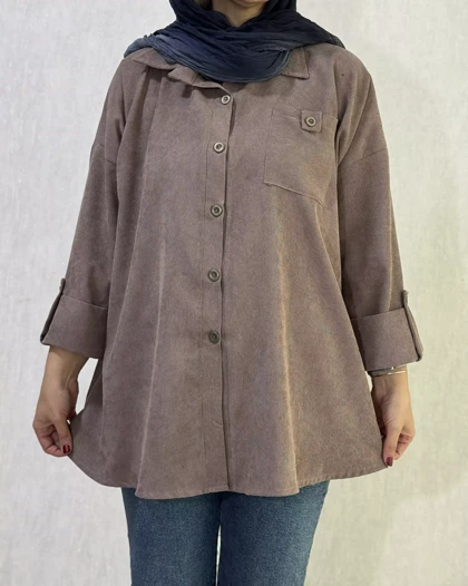 مانتو مخمل کبریتی روژان