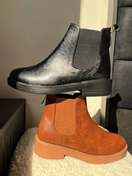 نیم بوت کلاسیک دو کش زنانه کد 1815