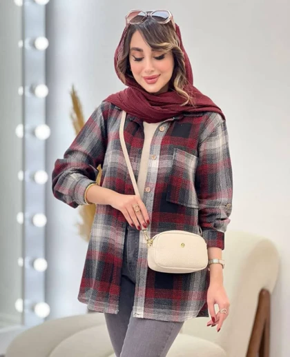 مانتو پشمی بغل دکمه