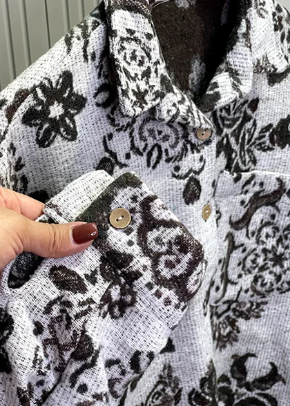 شومیز پشمی طرح دار