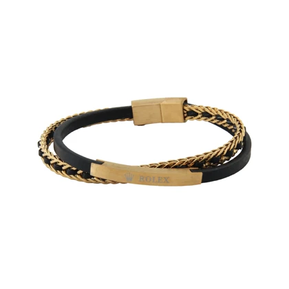 دستبند مردانه مدل دو لاین رولکس