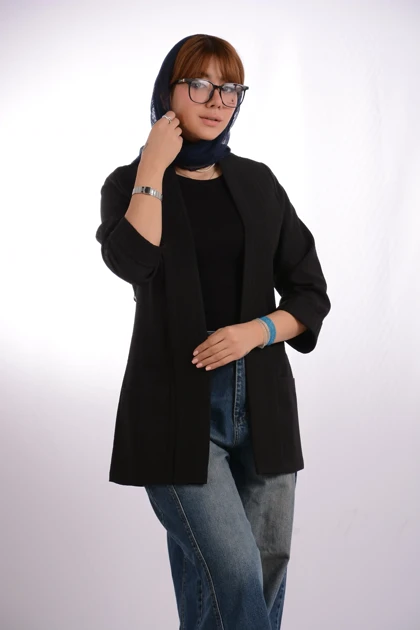 مانتو استریپ یقه شالی