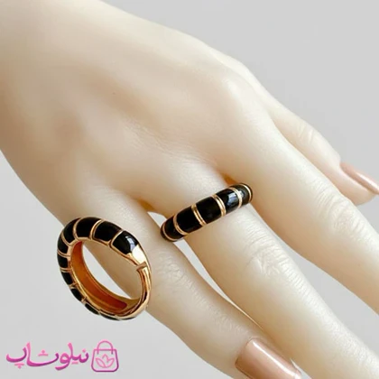 انگشتر زنانه ysx مدل حلزونی مشکی فری سایز کد 2591
