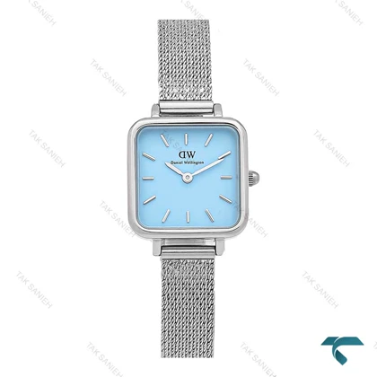 ساعت زنانه دنیل ولینگتون مربعی حصیری صفحه آبی DW-7125-L