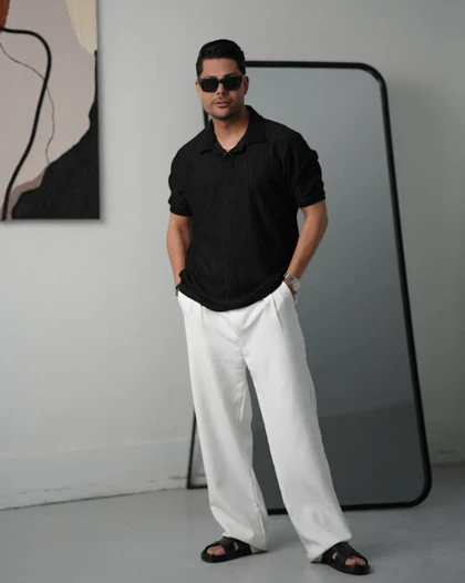 تیشرت یقه دار بافتی مکویین