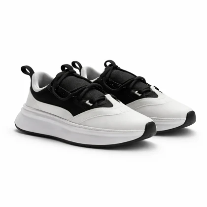 کفش کتانی برشکا راحتی مشکی سفید کد 295223