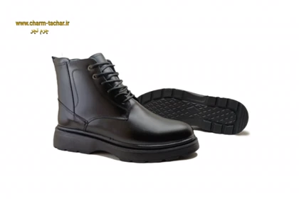 نیم بوت مردانه لوفر بندی بغل زیپ‌دار چرم طبیعی si186