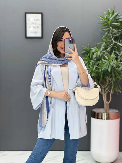 مانتو لینن جیب مثلثی