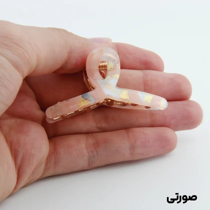 کلیپس دخترانه فلزی مدل پیچی آبرنگی کوچک