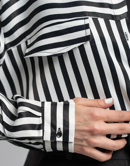 ساتن پیش دورنگ ساده و راه راه