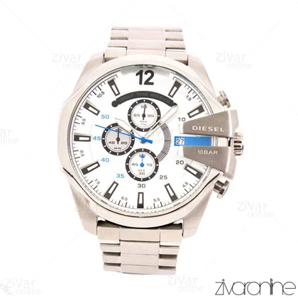 ساعت دیزل مردانه سه موتوره صفحه سفید 102345