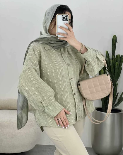 مانتو شومیز کوک دوزی شده(70)کد3428