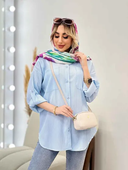 شومیز کراش آستین بند دار