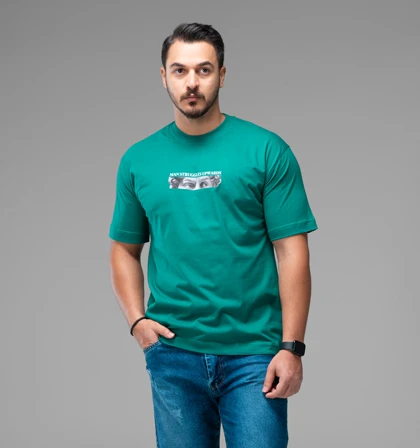 تیشرت یقه گرد مردانه ماکان طرح دار مدل 47658