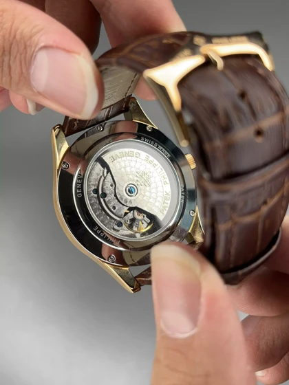 ساعت مچی پتک فیلیپ اتوماتیک قهوه ای صفحه سفید Patek Philippe