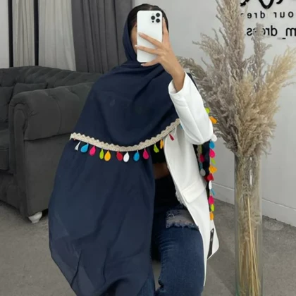 روسری منگوله رنگی