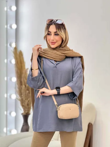 مانتو جلو بسته یقه دار