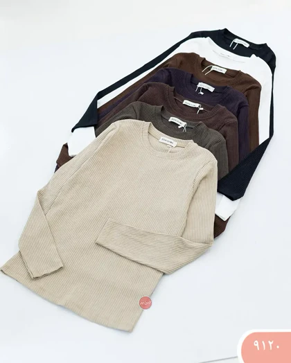 بلوزکرکره ای یقه گرد 9120