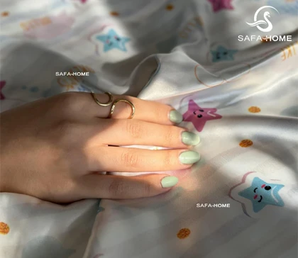 روبالشی جفتی ساتن طرح ستاره