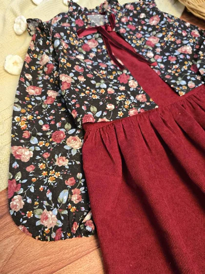 کت سارافن دخترانه گل‌گلی