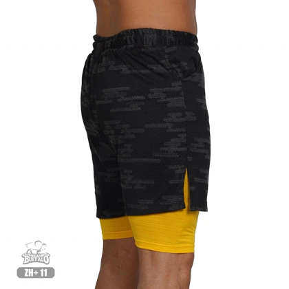 شلوارک کشاله دار چریکی بوفالو تنفسی بدنسازی زرد