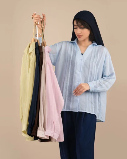 شومیز پری شیشه ای آلما کد 29770