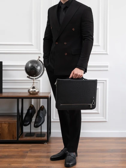 کت دبل برست مشکی کد c208