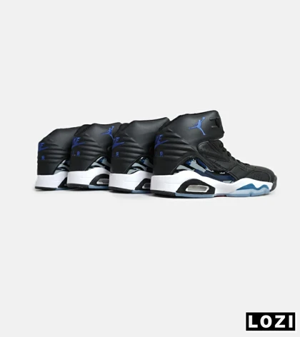 کفش کتانی ساق‌دار مردانه مشکی آبی Nike air jordan 6