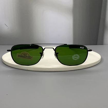 عینک آفتابی AO با فریم فلزی و لنز شیشه سنگ UV400 American Optical