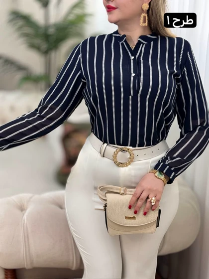 شومیز حریر جلو دکمه 2863